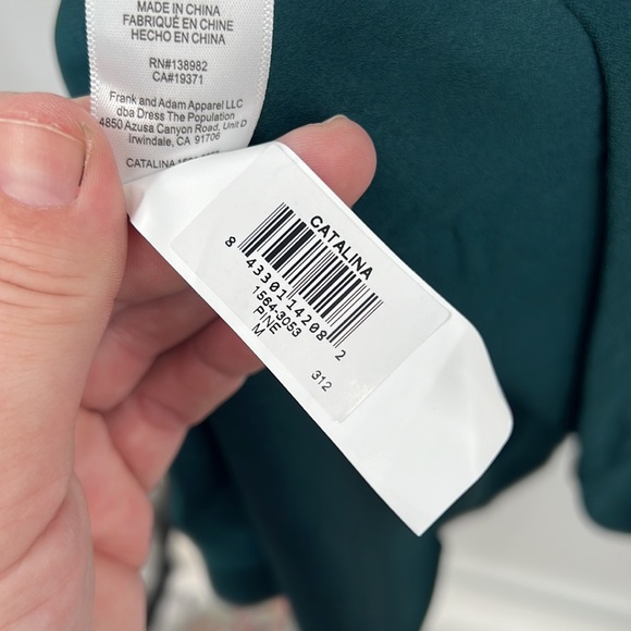 Dress The Population Dress Womens Medium Pine Green Catalina Cocktail Fit Flare - Picture 8 of 12